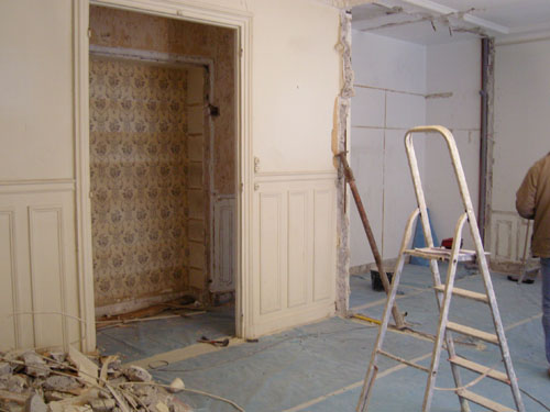 Aménagement et décoration appartement par l'architecte Aude Borromée - Chantier démolition