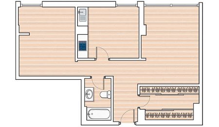 Décoration appartement 2 pièces redistribué - Plan avant transformations