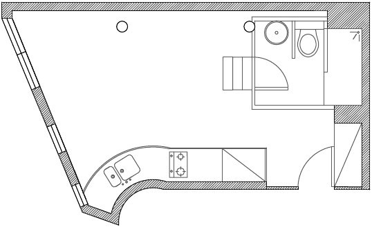 Une salle de bains spatiale - design et architecture intérieure par Gaelle Le Boulch - plan appartement