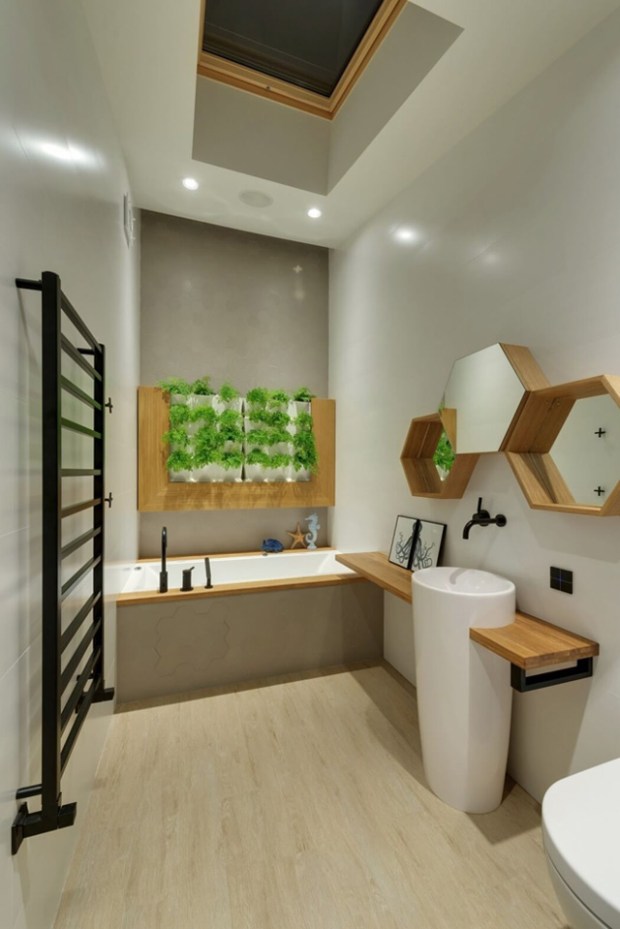 Enfin la salle de bain épurée et graphique