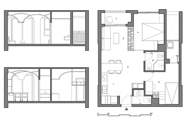 Conseilsdeco-deco-decoration-conseil-architecture-interieur-amenagement-espaces-fonctionnels-Block-Architects-plafond-renovation-appartement-Ho-Chi-Minh-Ville-Vietnam-arches-contreplaque-conseils-09